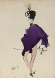Etude de costume by Christian Bérard, Aquarelle gouachée signée en bas à gauche, sold Sep 2024