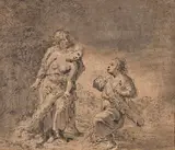 Céphale et Procris by Leonard Bramer, Plume et encre noire, lavis gris et rehauts de gouache blanche, sold Sep 2024