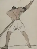 Étude pour la by Anna Quinquaud, Aquarelle et encre (lavis) monogrammée en bas à droite, sold Nov 2024