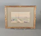 Route by Joannes Drevet, 1924, Aquarelle, sold Oct 2024