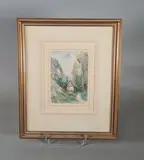 Vallée encastrée et maisonnette by Joannes Drevet, 1919, Aquarelle, sold Oct 2024