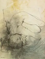 Nu endormi by Jean Jansem, Aquarelle et encre (plume et lavis), sold Oct 2024