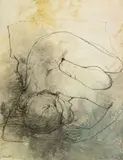 Nu endormi by Jean Jansem, Aquarelle et encre (plume et lavis), sold Oct 2024