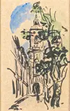 Le clocher de l'Hôtel de Ville d'Aix-en-Provence by Albert André, Aquarelle et encre (plume), sold Oct 2024