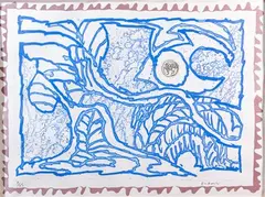 Rhizomes by Pierre Alechinsky, 1984, Estampe, aquatinte lithographie et collage, sold Oct 2024