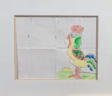 Le coq by Gaston Chaissac, Aquarelle et encre (plume) sur papier, au verso d'une longue et bouleversante lettre de l', sold Oct 2024