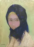 Portrait de bohémienne by Ludovic Lucien Madrassi, Pastel signé en bas à droite, sold Jan 2022