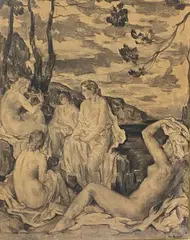 Etude pour les baigneuses by Paul Charavel, Crayon surpapier, sold Jan 2022