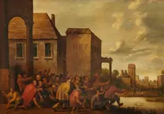Scène de village by Joost Cornelis Droochsloot, Toile, sold Dec 2021