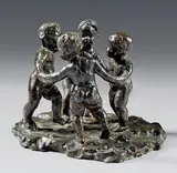 Ronde d'enfants by Albert Marque, vers 1905, Bronze à patine brune, sold Jun 2023