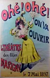 Ohé Ohé, on va ouvrir ! Le Théâtre des Folies Marigny, le 7 mai 1897 by Alfred Choubrac, Affiche du théâtre Marigny, sold Jun 2023