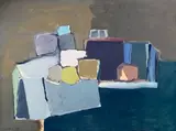 L'étagère by Sergio de Castro, 1958, Gouache sur papier marouflé sur toile, sold Jun 2023