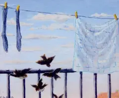Le linge aux oiseaux by Fulco di Verdura, Gouache, sold Jun 2023