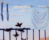 Le linge aux oiseaux by Fulco di Verdura, Gouache, sold Jun 2023