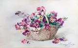 Orchidées au panier by Madeleine Lemaire, Aquarelle, sold Jun 2023