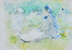 Femme et enfant au jardin by Berthe Morisot, 1881, Aquarelle, sold Jun 2023