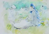 Femme et enfant au jardin by Berthe Morisot, 1881, Aquarelle, sold Jun 2023