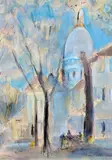 Vue de Montmartre by Vincent Breton, Gouache sur traits d'encre, sold Jun 2023