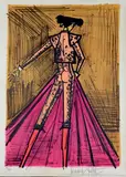 Torero, 1978, planche de l'album « Toreros by Bernard Buffet, Lithographie en couleurs signée en bas à droite, sold Apr 2023