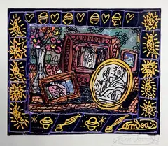 Les Mariés by Robert Combas, 1998, Lithographie en couleurs sur vélin, sold Apr 2023