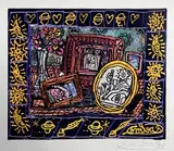 Les Mariés by Robert Combas, 1998, Lithographie en couleurs sur vélin, sold Apr 2023