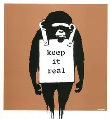 Keep it real by Vinyles Banksy, 2008, Sérigraphie sur pochette de disque vinyl sur fond bronze, sold Oct 2016