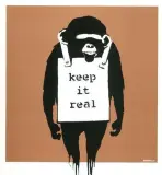 Keep it real by Vinyles Banksy, 2008, Sérigraphie sur pochette de disque vinyl sur fond bronze, sold Oct 2016