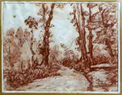 Sous-bois by Charles Bichet, Pastel monogrammé en bas à droite, sold Mar 2016