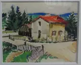 BUGEAT by Charles Bichet, 1924, Aquarelle signée en bas à droite, sold Mar 2016