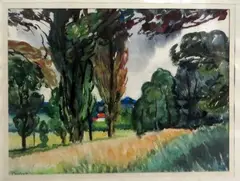 La Borie by Charles Bichet, 1926, Aquarelle signée en bas à gauche, sold Mar 2016