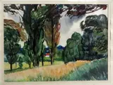 La Borie by Charles Bichet, 1926, Aquarelle signée en bas à gauche, sold Mar 2016