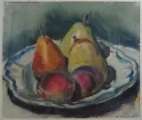 Poires et pêches by Charles Bichet, 1925, Aquarelle sur papier signé en bas à droite, sold Mar 2016