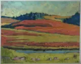 Le Luc, Bugeat by Charles Bichet, 1923, Pastel monogrammée en bas à gauche, sold Mar 2016