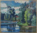 Buegeat by Charles Bichet, 1923, Pastel sur papier signé au dos, sold Mar 2016