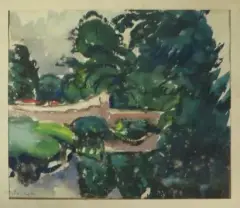 Le Masjambost by Charles Bichet, Aquarelle sur papier signé en bas à gauche18,5 x, sold Mar 2016