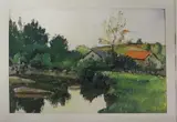 Razès by Charles Bichet, 1928, Aquarelle sur papier signée en bas à driote, sold Mar 2016