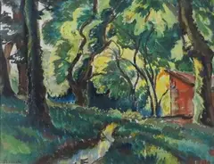 La Borie by Charles Bichet, Aquarelle sur papier signé en bas à gauche, sold Mar 2016