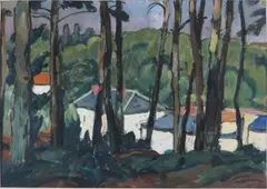 Razès by Charles Bichet, 1928, Aquarelle sur papier sur papier signé en bas à gauche, sold Mar 2016