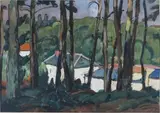 Razès by Charles Bichet, 1928, Aquarelle sur papier sur papier signé en bas à gauche, sold Mar 2016