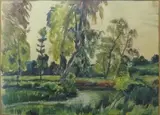 Razès by Charles Bichet, 1928, Aquarelle sur papier signé en bas à gauche, sold Mar 2016