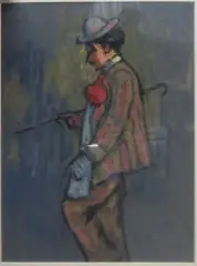 Loeillet à la boutonnière by Charles Bichet, Pastel sur paier portant le cachet du monogramme de l'artioste en bas à gauche, sold Mar 2016