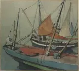 Voiliers by Charles Bichet, Aquarelle sur papier portant le cachet du monogramme de l'artiste en bas à droite, sold Mar 2016