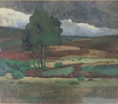 Paysage by Léon Jouhaud, Aquarelle sur paier signé et datée VIII, sold Mar 2016