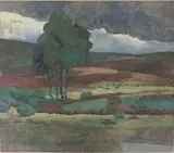 Paysage by Léon Jouhaud, Aquarelle sur paier signé et datée VIII, sold Mar 2016