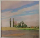 Paysage by Léon Jouhaud, 1946, Pastel sur papier monogramméet daté VIII-46 en bas à droite, sold Mar 2016