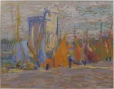 La Rochelle by Léon Jouhaud, Pastel sur papier signé en bas à droite, sold Mar 2016