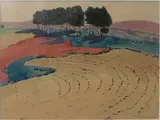 Paysage by Léon Jouhaud, Encre et aquarelle sur papier sigén et adté en bas à droite, sold Mar 2016