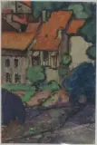 Vue de village by Léon Jouhaud, Pastel sur papier monogrammé en bas à droite, sold Mar 2016