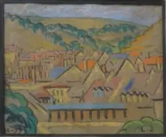 Aubusson by Léon Jouhaud, 1933, Pastel sur papier monogrammé et daté IX-33 en bas à droite, sold Mar 2016
