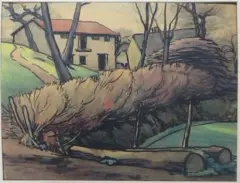 Paysage by Léon Jouhaud, Aquarelle sur papier portant le cachet du monogramme de l'artiste en bas à gauche, sold Mar 2016